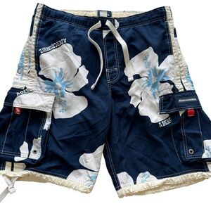 Abercrombie & Fitch Tugger Shorts Boardshorts Y2k 90s Baggy Trunks Drawstring L